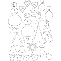 Xmas Cut Patterns Free DXF File, Free Vectors File