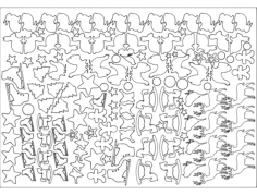 Animals Birds Stars Trees Free DXF File, Free Vectors File