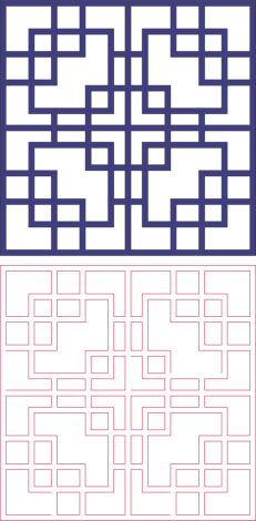 Square Pattern Vector Art Free DXF File, Free Vectors File