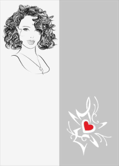 Sketch Of Stylish Young Girl Sandblast Pattern Free Vector, Free Vectors File