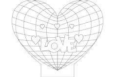 Kalp Lamp Free DXF File, Free Vectors File