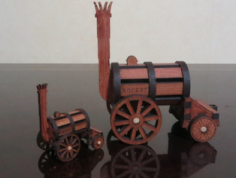 Stephenson’S Rocket 3D Puzzle Free DXF File, Free Vectors File