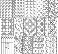 Big Set 15 Seamless Simple Black And White Patterns Free Vector, Free Vectors File