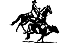 Horse Cowboy Cow DXF File, Free Vectors File