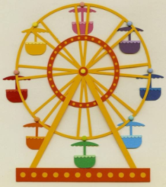Ferris Wheel 3D Puzzle Free DXF File, Free Vectors File