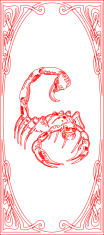 Kitchen Cabinet Door Scorpio Engraved Free DXF File, Free Vectors File