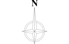 North Arrow Symbol Free DXF File, Free Vectors File