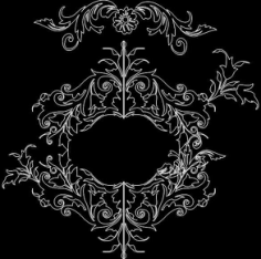 Floral Design Free DXF File, Free Vectors File