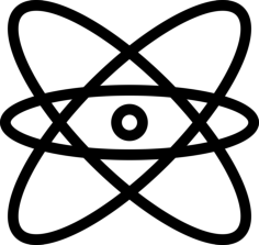 Atomic Line Art Illustration Svg, Free Vectors File