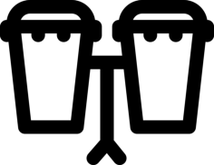 Bongos Silhouette Svg Vector, Free Vectors File