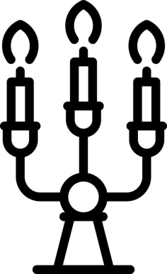 Candelabra Line Art Illustration Svg, Free Vectors File