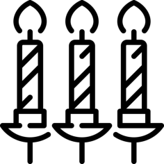 Candles Silhouette Cutting Svg Files, Free Vectors File