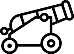 Cannon Laser Cut Svg File, Free Vectors File