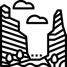 Canyon Outline Icon Svg Set, Free Vectors File
