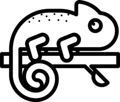 Chameleon Simple Line Art Svg, Free Vectors File