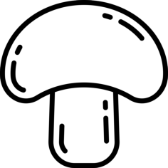 Champignon Sticker Outline Svg File, Free Vectors File