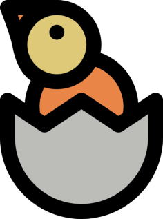 Chick Contour Svg Vector, Free Vectors File