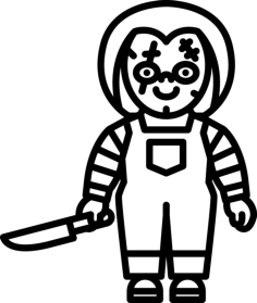 Chucky Outline Svg File, Free Vectors File