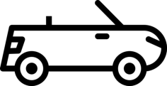 Convertible Line Art Illustration Svg, Free Vectors File