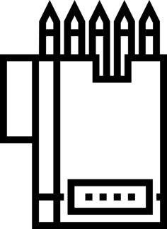 Crayons Svg Line Art, Free Vectors File