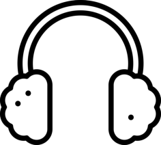 Earmuffs Outline Icon Svg Set, Free Vectors File