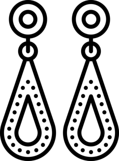 Earrings Tracing Svg Vector, Free Vectors File
