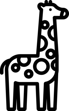 Giraffe Contour Svg Vector, Free Vectors File