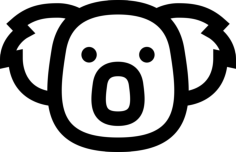 Koala Outline Svg File, Free Vectors File