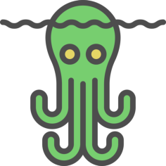 Kraken Line Art Svg Vector, Free Vectors File