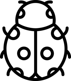 Ladybug Line Art Svg Vector, Free Vectors File