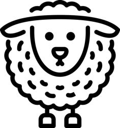 Lamb Line Art Illustration Svg, Free Vectors File