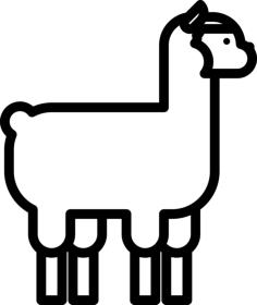 Llama Outline Svg Vector, Free Vectors File