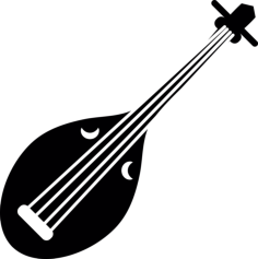 Lute Stencil Svg Vector, Free Vectors File