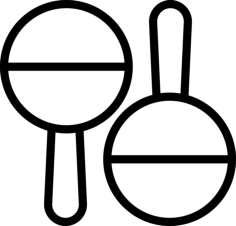 Maracas Sticker Outline Svg File, Free Vectors File