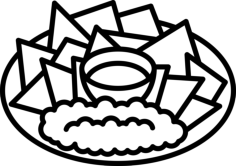 Nachos Outline Icon Svg Set, Free Vectors File