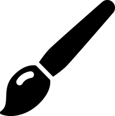 Paintbrush Outline Drawing Svg Vector, Free Vectors File