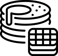 Pancake Stencil Svg Vector, Free Vectors File