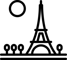 Paris Outline Icon Svg Set, Free Vectors File