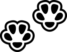 Pawprints Svg Line Art, Free Vectors File