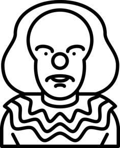 Pennywise Outline Svg Vector, Free Vectors File