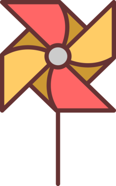 Pinwheel Outline Svg Vector, Free Vectors File