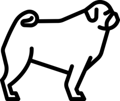 Pug Vinyl Cutting Svg File, Free Vectors File