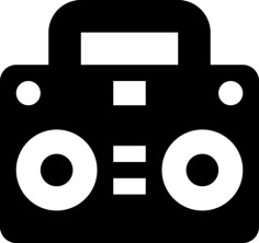 Radiocassete Digital Sketch Svg Design, Free Vectors File