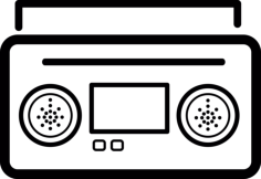 Radiocassette Sticker Svg Vector, Free Vectors File