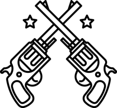 Revolvers Line Tracing Svg Vector, Free Vectors File