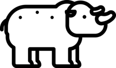 Rhinoceros Sticker Svg Vector, Free Vectors File