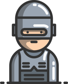 Robocop Line Art Svg Vector, Free Vectors File
