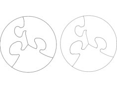 Puzzle Circular Free DXF File, Free Vectors File