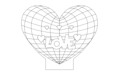 Kalp Lamp Free DXF File, Free Vectors File
