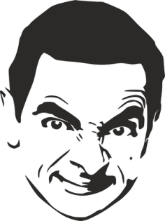 Mr. Bean Stencil Free DXF File, Free Vectors File